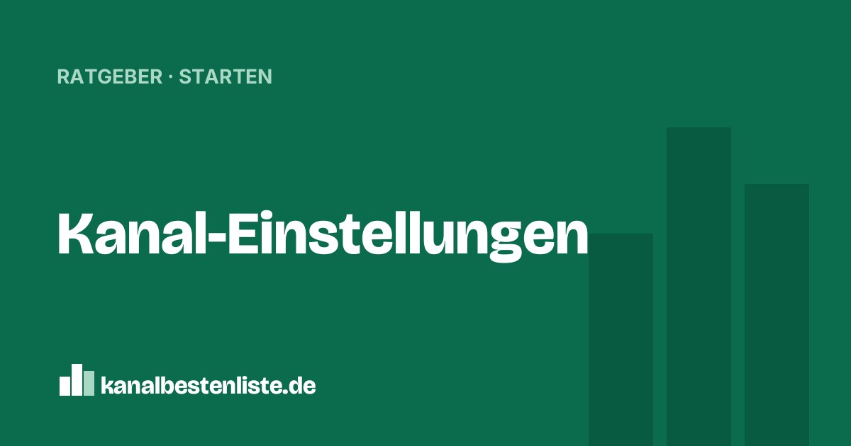 Titelbild: Kanal-Einstellungen