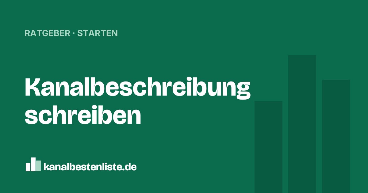 Titelbild: Kanalbeschreibung schreiben