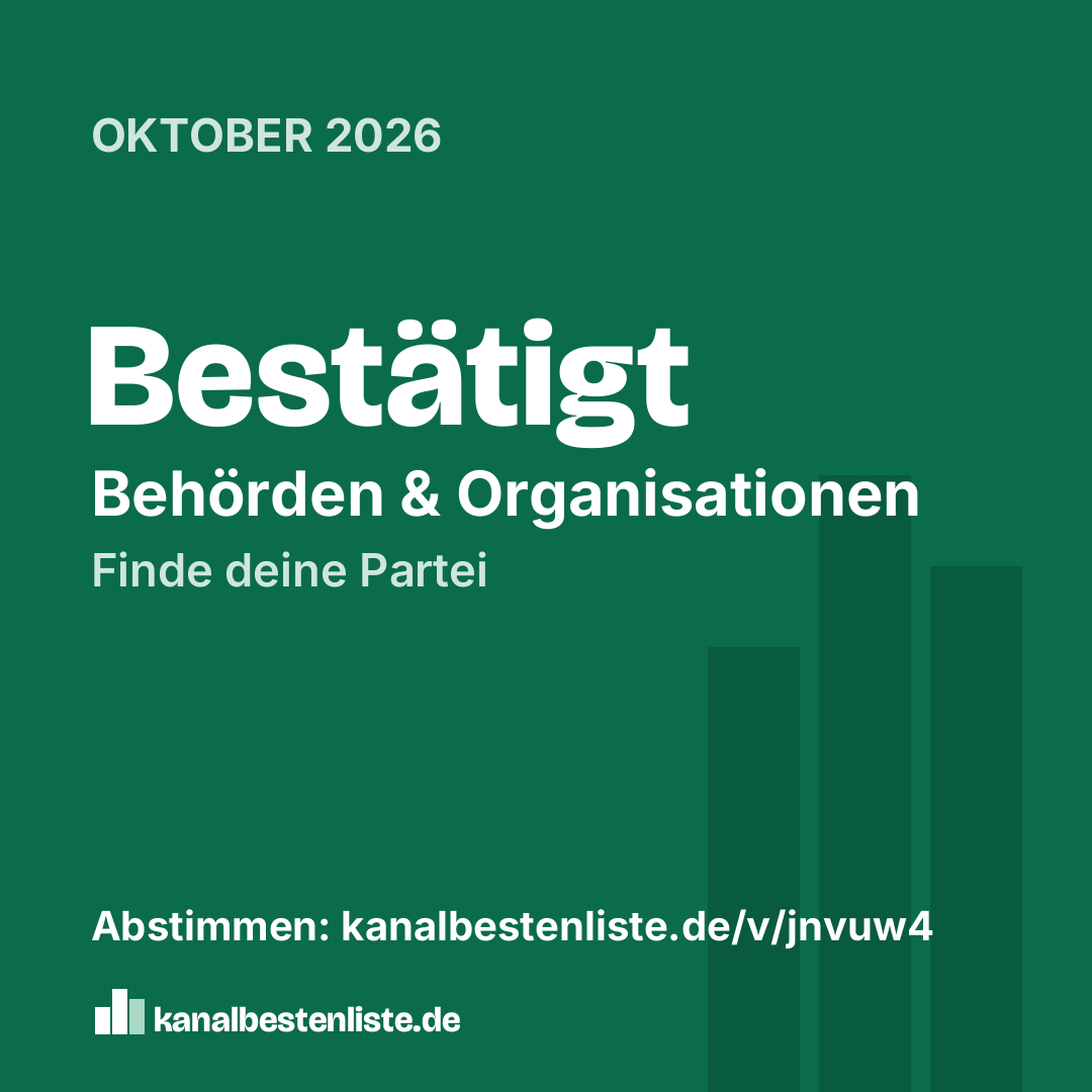 Grafik zum Teilen: Bestätigt